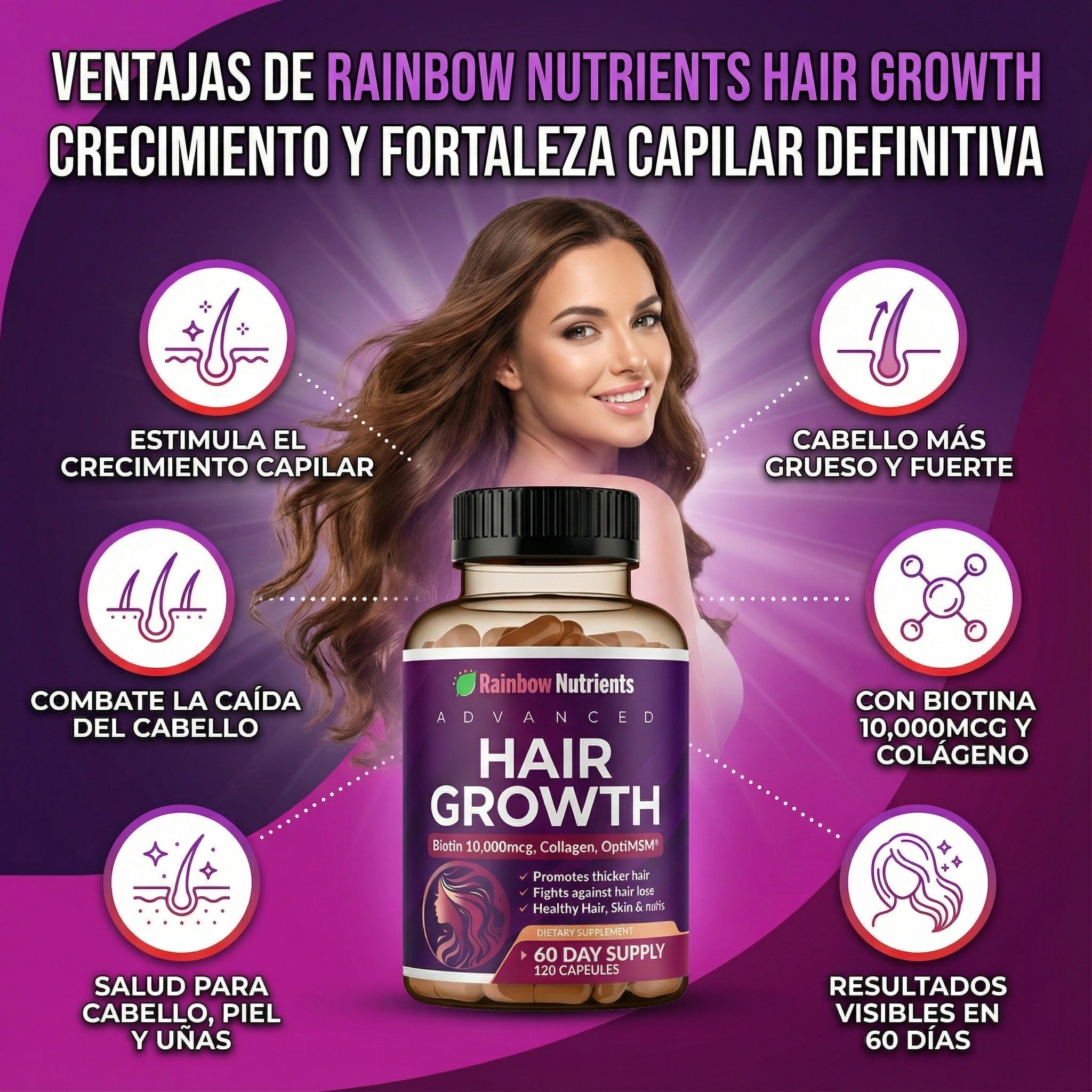 HairGrowth™: Suplemento capilar ORIGINAL x 60 Dias